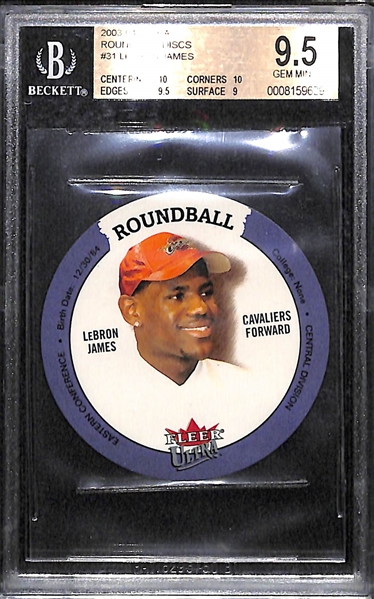 2003-04 Ultra Roundball Discs LeBron James Rookie Card #31 Graded BGS 9.5 Gem Mint