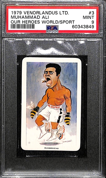 1979 Venorlandus Ltd. Muhammad Ali Our Heroes World/Sport #3 Graded PSA 9 Mint