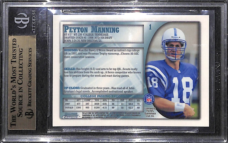 1998 Bowman Chrome Peyton Manning #1 Graded BGS 9.5 Gem Mint