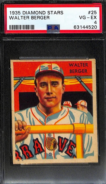 (3) Graded 1935 Diamond Stars Cards - Al Lopez PSA 5, Jo Jo White PSA 3, Walter Berger PSA 4