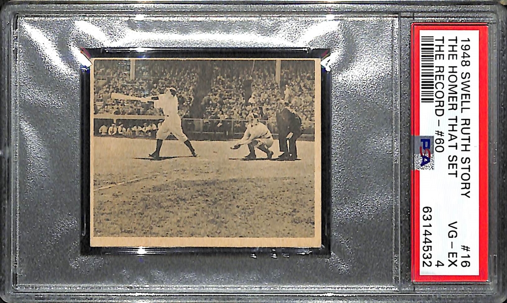 1948 Swell Babe Ruth Story #16 - The Homer That Set The Record - #60 Graded PSA 4 VG-EX