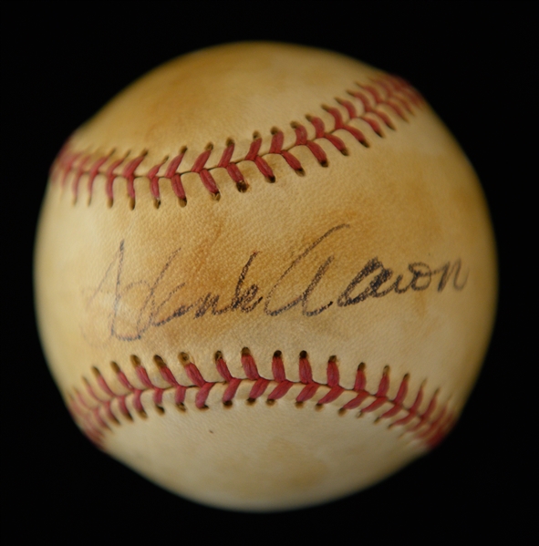 Hank Aaron & Lou Brock Signed Baseballs - JSA Auction LOA