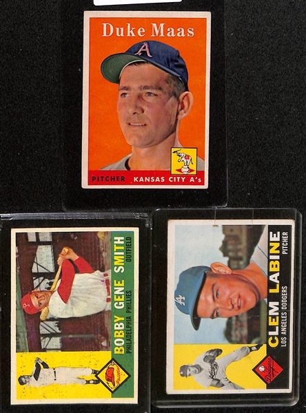 Lot of (21) 1959 and 1960 Topps Baseball w. Musial and Aaron Baseball Thrills