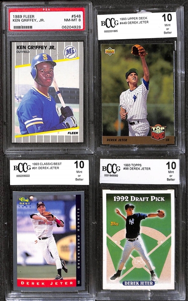 Lot of (35+) Graded Mostly Modern Baseball w. Jeter, Griffey Jr., Guerrero Jr., and Others 