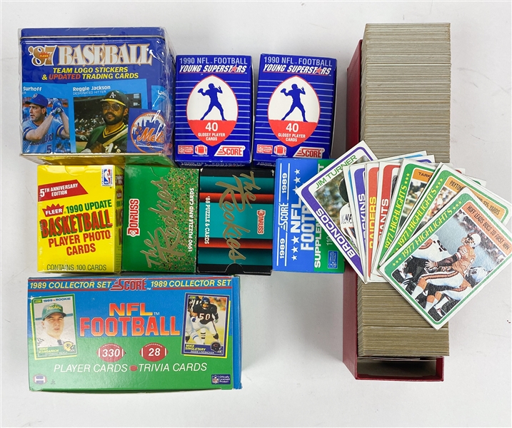 Lot of (9) Baseball, Football and Basketball Sets Featuring 1987 Topps and 1989 Score Sets Loaded w. Rookies B. Sanders, Aikman, D. Sanders