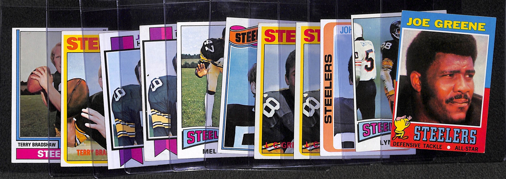 Lot of (11) 1970s Steelers Mostly Rookie Lot with Joe Greene and Others