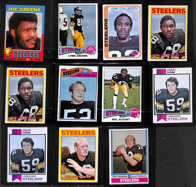 Lot of (11) 1970s Steelers Mostly Rookie Lot with Joe Greene and Others