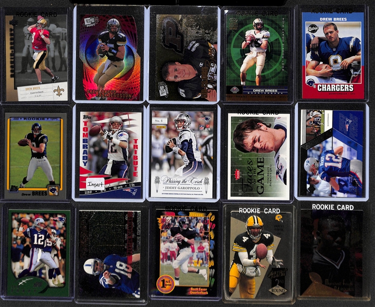 Lot of (60+) Football Modern Rookies and Stars w. Brady, Manning, Brees, Favre, Wilson and Others