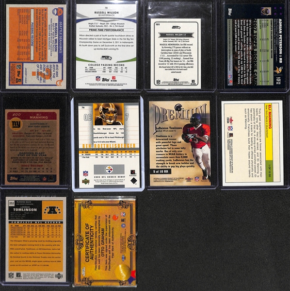 Lot of (60+) Football Modern Rookies and Stars w. Brady, Manning, Brees, Favre, Wilson and Others