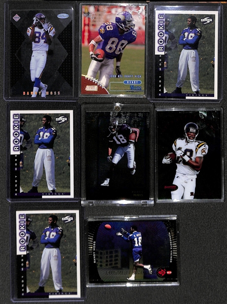 Lot of (19) Peyton Manning and Randy Moss Rookie Cards