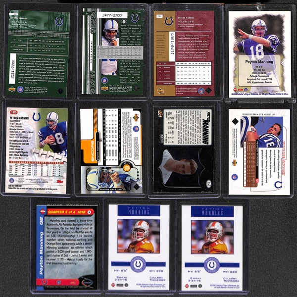 Lot of (19) Peyton Manning and Randy Moss Rookie Cards
