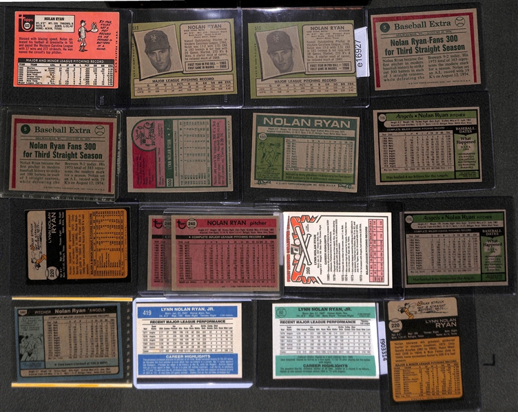 Lot of (17) 1969-1984 Nolan Ryan Baseball Cards
