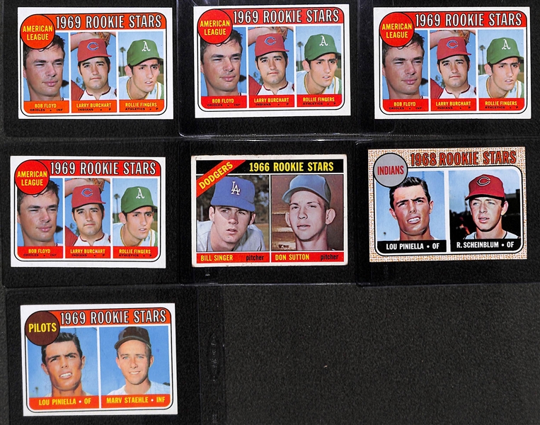 Lot of (14) 1960s Topps Baseball Rookies w. Sutton, Fingers, and Others