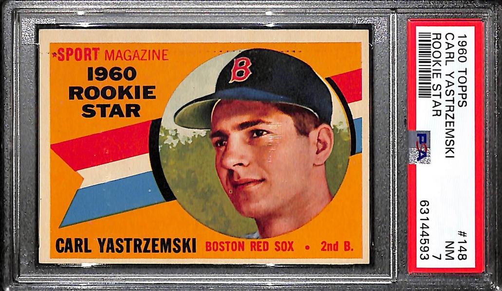 1960 Topps Carl Yastrzemski (HOF) #148 Rookie Card Graded PSA 7 NM