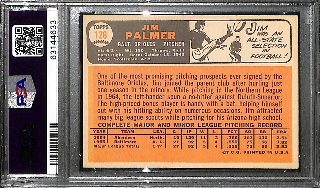 1966 Topps Jim Palmer (HOF) #126 Graded PSA 6.5 EX-MT+