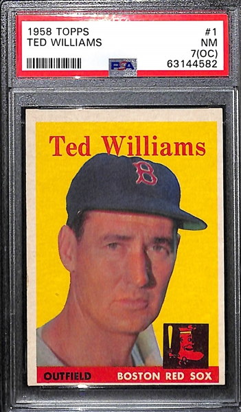 1958 Topps Ted Williams #1 Graded PSA 7(OC) NM