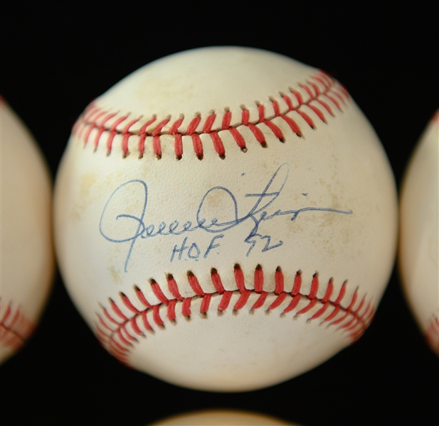 Lot of (6) Signed Baseballs - Johnny Bench, Reggie Jackson, Tom Seaver, Jim Palmer, R. Fingers, G. Perry,  (JSA Auction LOA)