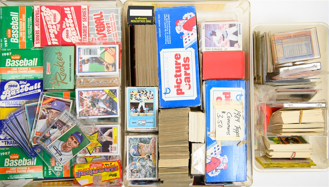 Huge Mostly Baseball Lot with Many 1980s Sets, Rack Packs w. Griffey Jr. Rookies and 1951 Bowman Bobby Schantz