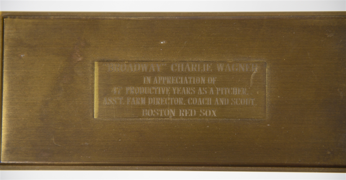 Hamilton Quartz Clock Presented to Broadway Charlie Wagner From the Boston Red Sox for 47 Years of Service