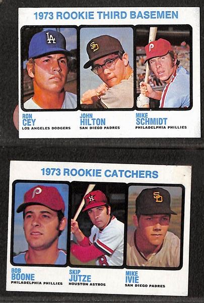 Lot of (8) 1971-73 Topps Baseball Rookies w. Schmidt, Fisk and More!