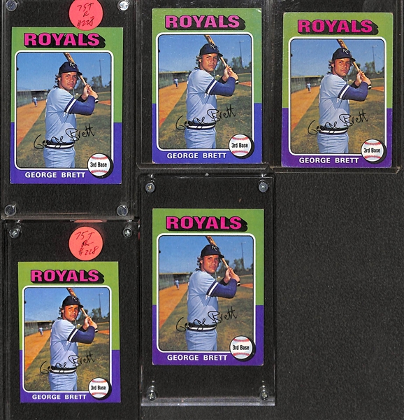 1975 Topps Rookie Lot with (5) George Brett and (5) Robin Yount