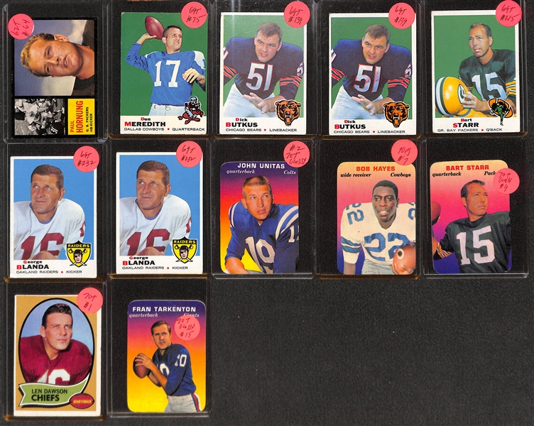 Lot of (40+) 1950s-70s Football Stars and Hall of Famers Featuring Gale Sayers and  OJ Simpson Rookies