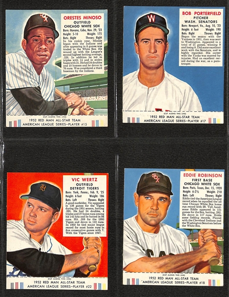 Lot of (250+) 1951-1974 Baseball Cards - Topps/Post/Red Man/Fleer and Various Regional Issued Cards w. 1952 Red Man Richie Ashburn with Tab 