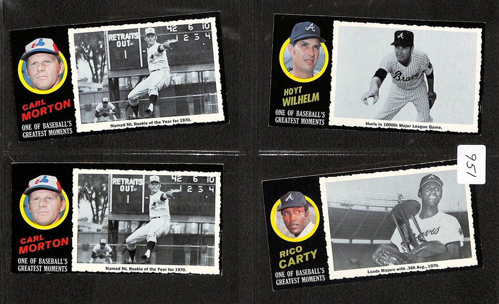 Lot of (38) Assorted 1971 Topps Greatest Moments w. Willie Mays