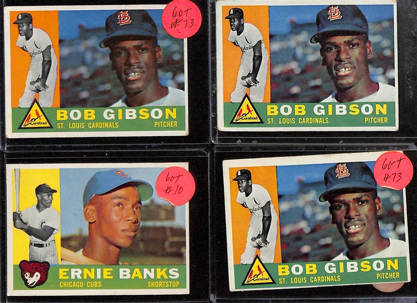 Lot of (25+) 1960 Topps Baseball Star W. Willie Mays, Ernie Banks, Roger Maris and Many More 