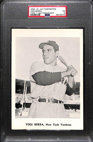(3) Yankees 1958-61 Jay Publishing Graded Photos w. Mickey Mantle (PSA 5), Yogi Berra (PSA 5), Roger Maris (PSA 2)