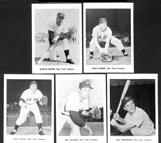 (15) Yankees 1958-61 Jay Publishing Photos w. (3) Graded - Whitey Ford (PSA 6), Yogi Berra (PSA 6), Roger Maris (PSA 5)