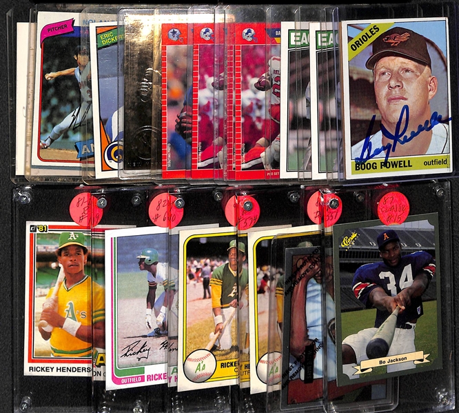 Sports Card Lot (18 Cards) w. Nolan Ryan & Boog Powell Signed Cards (JSA Auction Letter)