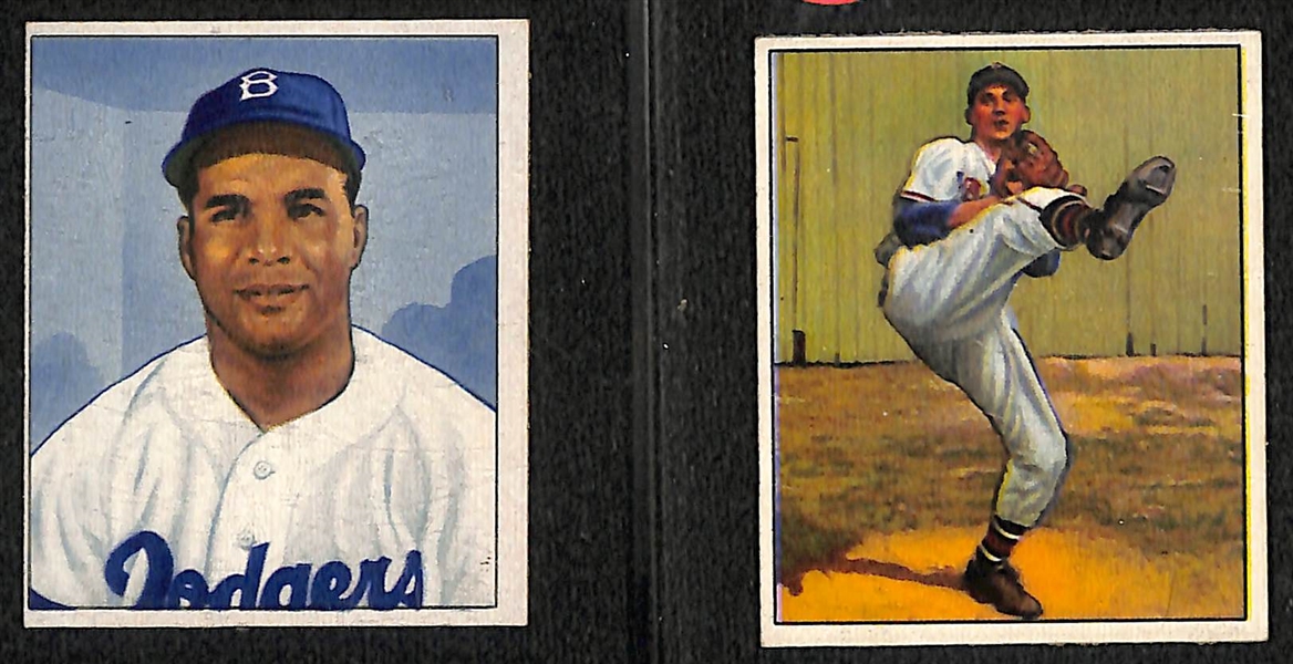 Lot of (24) 1950 Bowman Baseball Cards (Many VG-EX+) w. Campanella, Spahn, Thomson, L. Appling, Schoendienst, Roe, + 