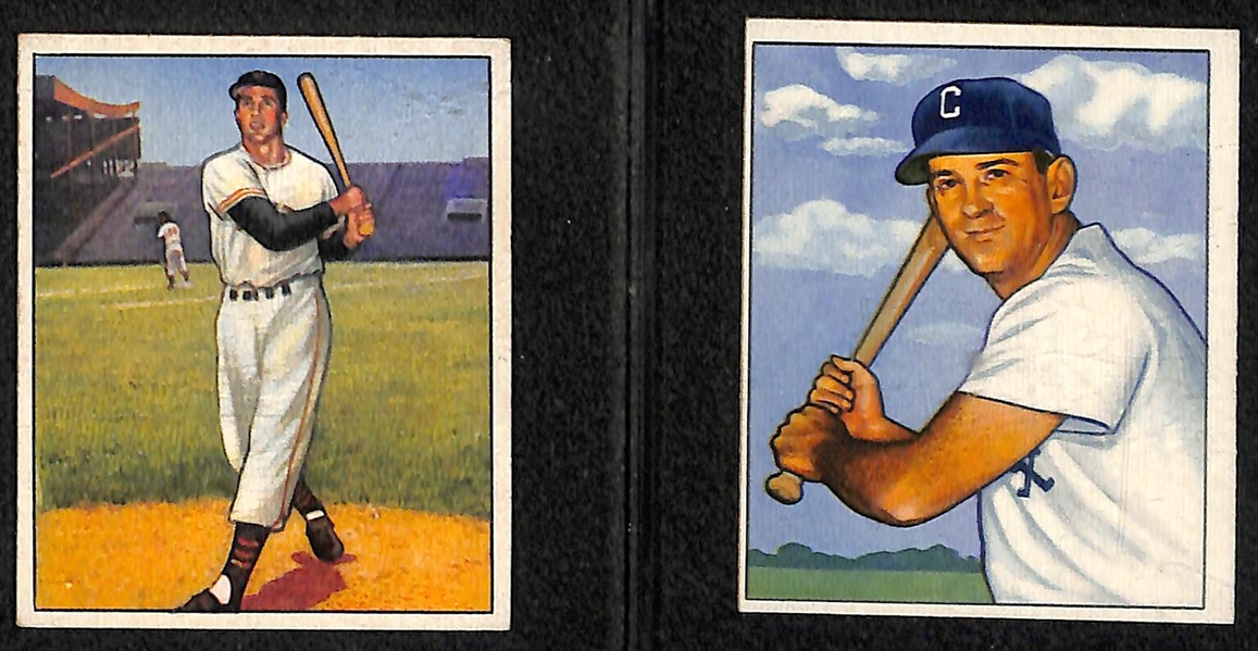Lot of (24) 1950 Bowman Baseball Cards (Many VG-EX+) w. Campanella, Spahn, Thomson, L. Appling, Schoendienst, Roe, + 