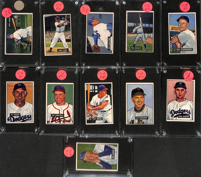 Lot of (35) 1951 Bowman Baseball Cards (Many VG-EX+) w. Duke Snider, Durocher, Rizzuto, Schoendienst, Hodges, + 