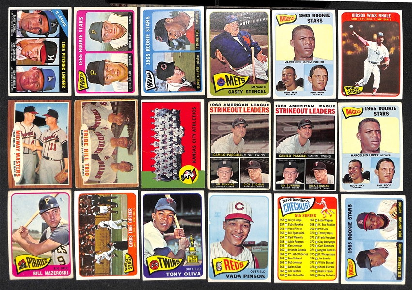 Lot of Over (300) 1960s Topps Baseball Cards w. Some Stars & Rookies