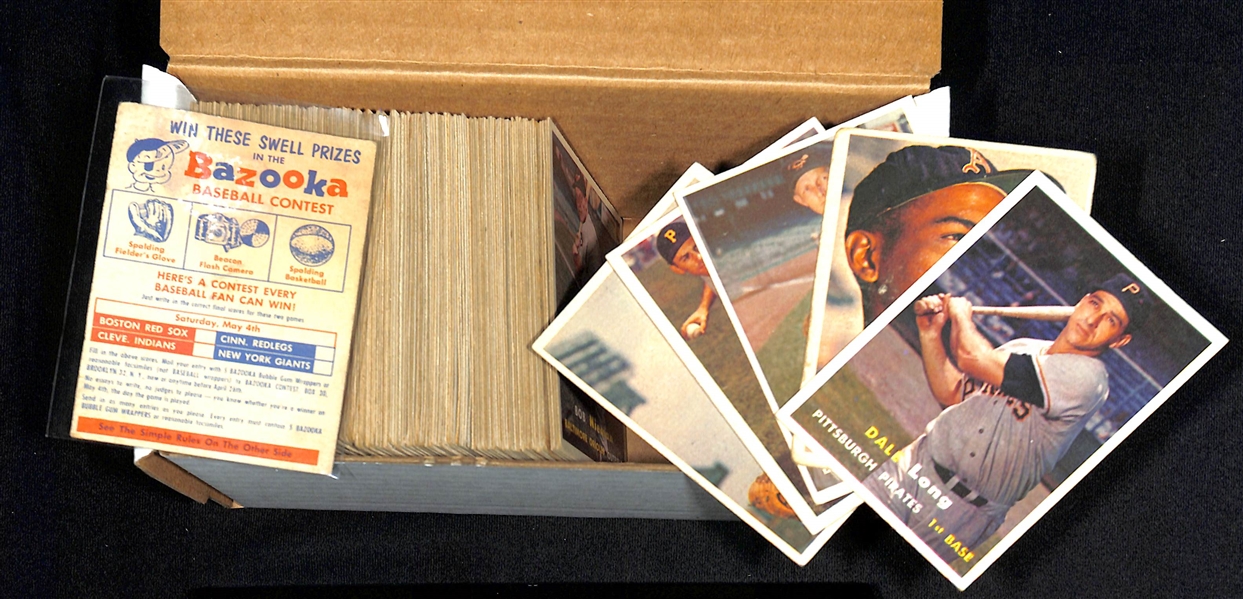 Lot of (150+) 1957 Topps Baseball Cards w. Primarily Commons & (1) 1957 Bazooka Contest Card