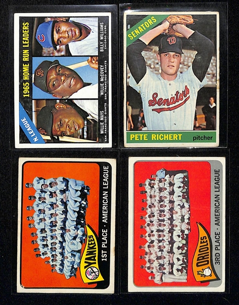 Lot of (550+) 1965 & 1966 Topps Baseball Cards w. 1965 Yogi Berra