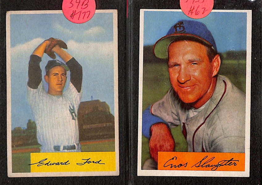 Lot of (40+) 1954 Bowman Baseball w. Ford, Slaughter, Marin, Snider, Feller and Many More