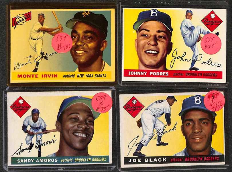 1955 Baseball Card Lot of (6) Topps and (30+) Bowman w. Berra, Campanella, Reese and Others