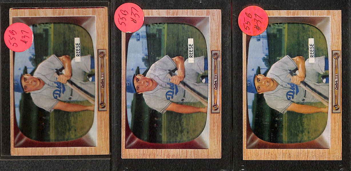 1955 Baseball Card Lot of (6) Topps and (30+) Bowman w. Berra, Campanella, Reese and Others