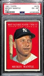 1961 Topps Mickey Mantle MVP # 475 Graded PSA 6