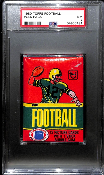 1980 Topps Football Wax Pack Graded PSA 7 NM-MT