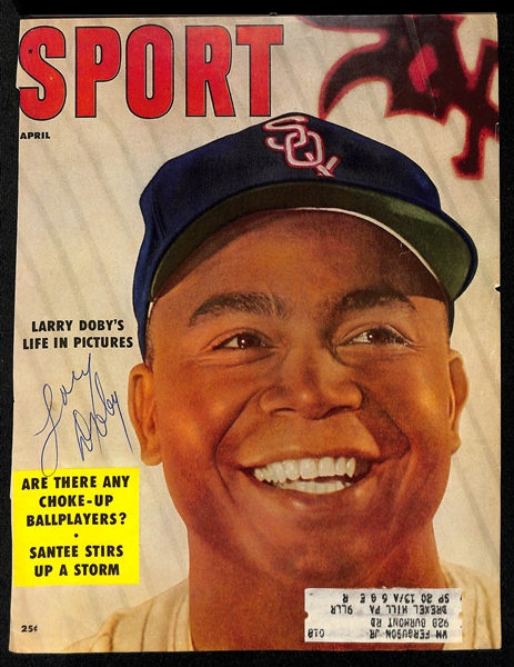 Lot of (10) Autographed Baseball Magazine Covers w. Larry Doby, Bob Feller, Leo Durocher, and More (JSA Auction Letter)