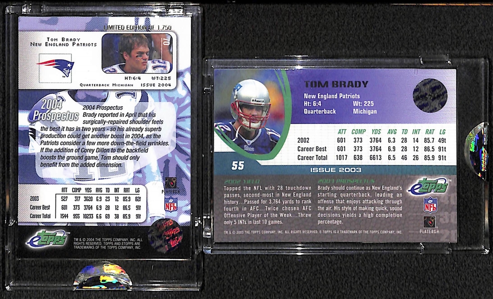 2003 & 2004 Tom Brady eTopps Short Print Football Cards