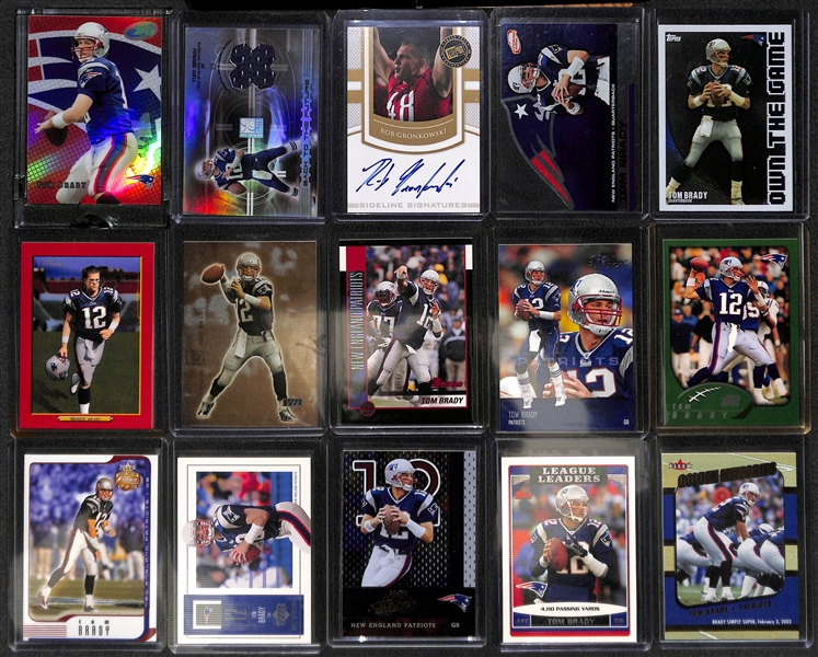 Lot of (24) Tom Brady Cards (w. 2007 eTopps #'d to /749) and a Rob Gronkowski Autographed Rookie