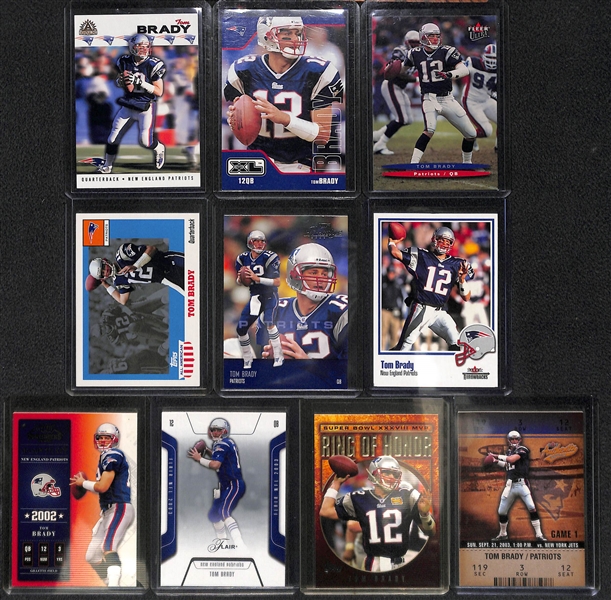 Lot of (24) Tom Brady Cards (w. 2007 eTopps #'d to /749) and a Rob Gronkowski Autographed Rookie