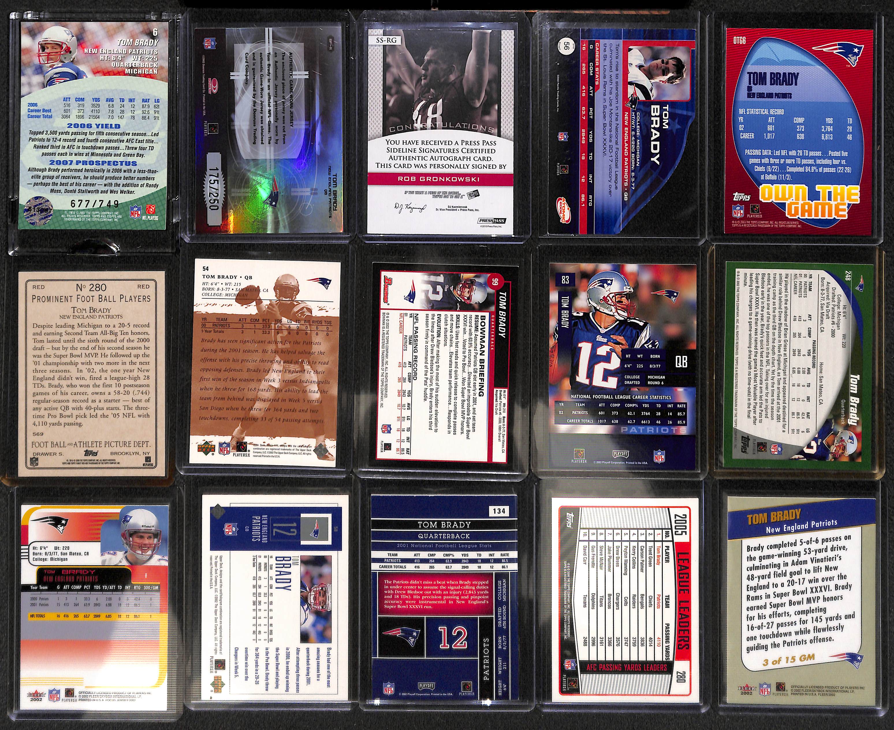 Lot Detail - Lot of (24) Tom Brady Cards (w. 2007 eTopps #'d to /749 ...