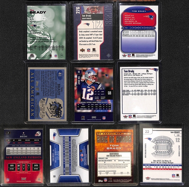 Lot of (24) Tom Brady Cards (w. 2007 eTopps #'d to /749) and a Rob Gronkowski Autographed Rookie