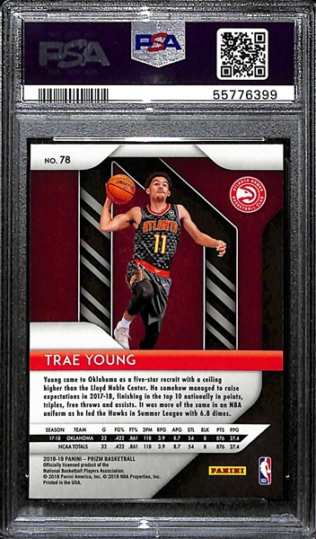 2018-19 Panini Prizm Trae Young Rookie Card #78 Graded PSA 10 Gem Mint! Hot Card! 
